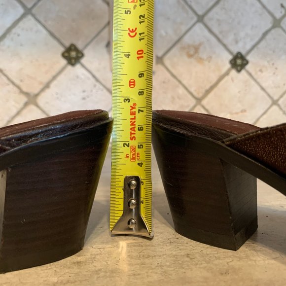 Kathy Van Zeeland Chocolate Studded Glitter Mules - Picture 6 of 11